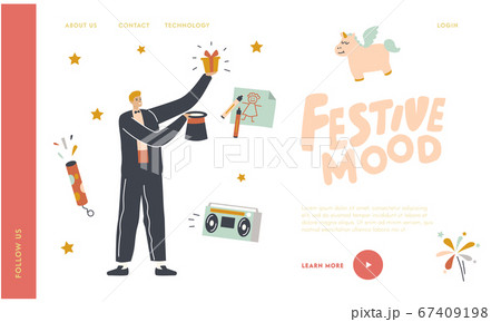 Animator Perform Circus Magic Show for Birthday Landing Page Template. Circus Magician Character Performing Tricks Animator Perform Circus Magic Show for Birthday Landing Page Template. Circus Magician Character Performing Tricks 67409198