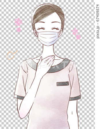 An esthetician with a mask and a relaxed expression 67409874