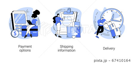 E-commerce website order processing abstract concept vector illustrations. 67410164