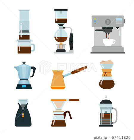 Illustration of coffee utensils - Stock Illustration [44247890