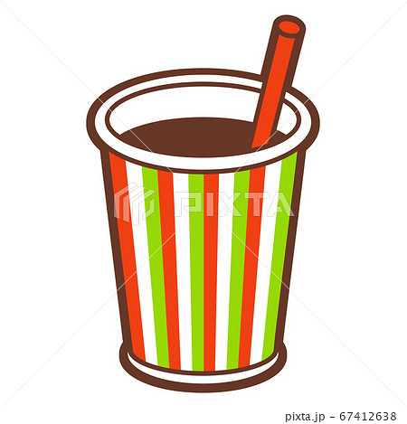 Illustration of fast food glass of soda. 67412638