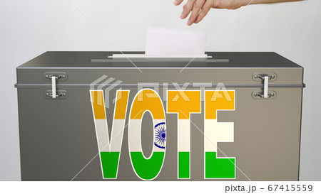 Ballot box with flag of India and VOTE word, voting related 3d rendering Ballot box with flag of India and VOTE word, voting related 3d rendering 67415559