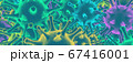 Multicolored particles of coronavirus COVID 19 Background 3d rendering 67416001