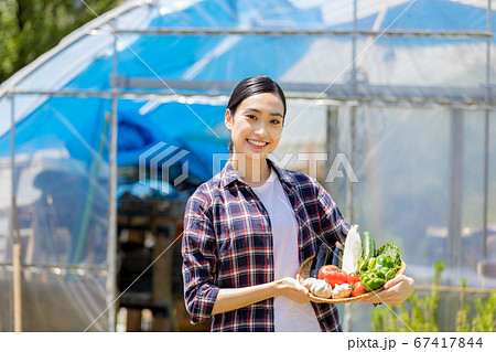 野菜を持つ女性 野菜を持つ女性 67417844