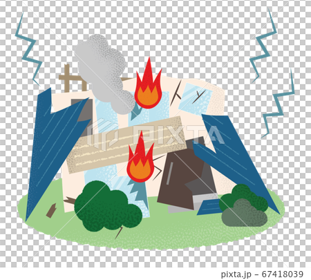 Vector illustration of houses suffering from earthquake Vector illustration of houses suffering from earthquake 67418039