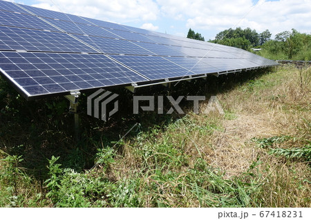 草刈り後の太陽光発電所 草刈り後の太陽光発電所 67418231