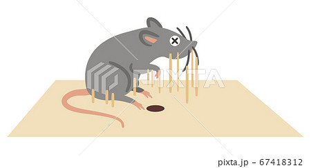 ネバネバのネズミ捕りに引っ掛かったネズミのイラスト素材 67418312 Pixta