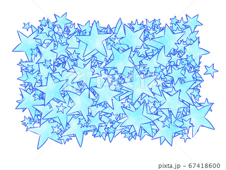 敷詰め_星_★_青色_長方形_横長 67418600