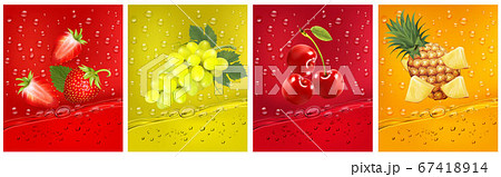 3d fresh fruits. Fresh fruits juice splashing 67418914
