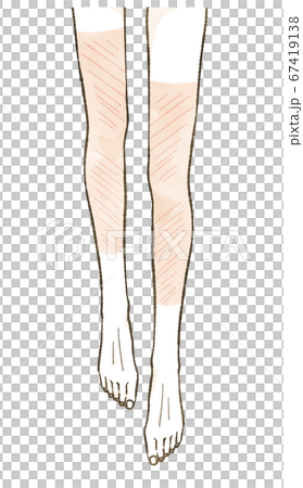 日焼け跡がついている女性の脚 67419138