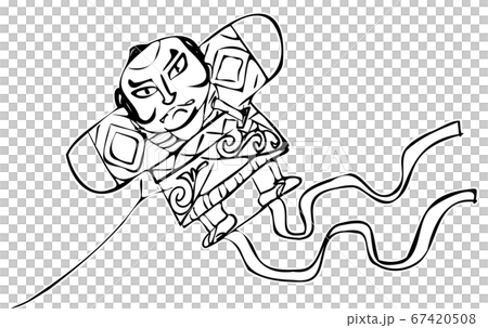 やっこだこ-墨絵 67420508