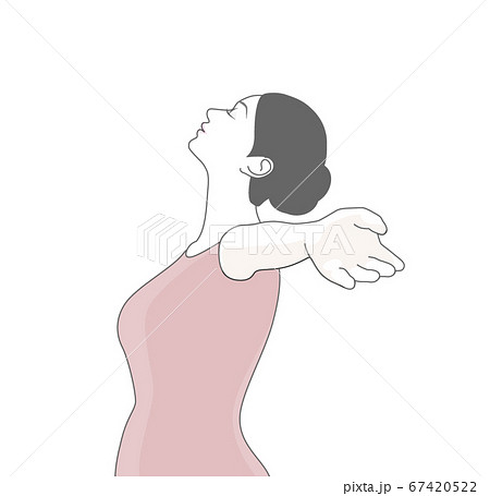 深呼吸する女性 67420522