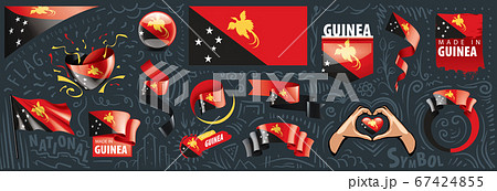 Vector set of the national flag of Papua New Guinea in various creative designs 67424855