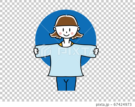 Housewife upper body laundry Housewife upper body laundry 67424973