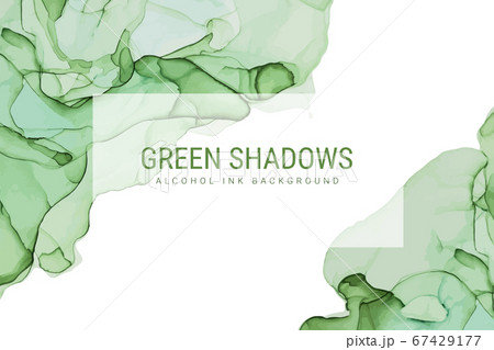 Green shades ink background, wet ink, hand drawn 67429177