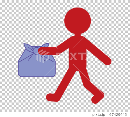 Silhouette of person taking out (furoshiki) 67429443