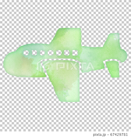 乗り物のアイコン 水彩画タッチ 飛行機 デザインアイコン 優しい エコロジー シンボル スタンプのイラスト素材 67429781 Pixta