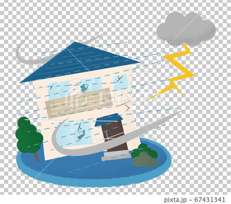 Vector illustration of houses suffering from... - Stock Illustration ...