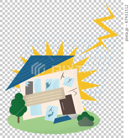 Vector illustration of houses suffering from... - Stock Illustration ...