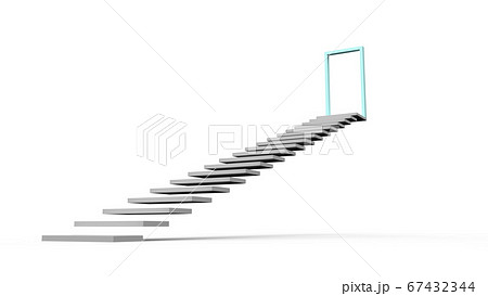 長い階段を登る 目標を目指して階段を上がる 様々な場面で使えるcgイメージのイラスト素材