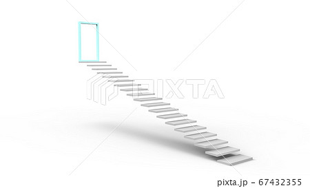 長い階段を登る 目標を目指して階段を上がる 様々な場面で使えるcgイメージのイラスト素材