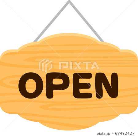 OPENと書かれた木製ドアプレート OPENと書かれた木製ドアプレート 67432427
