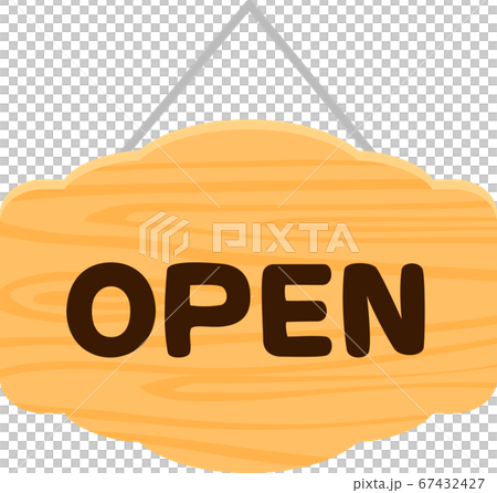 木質門板標記為OPEN 67432427