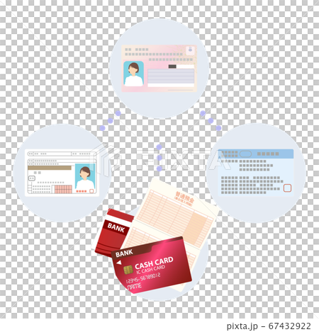Vector illustration material of license, bank account, my number card and insurance card 67432922