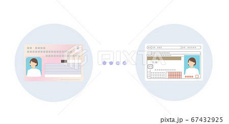 免許証とマイナンバーカードのベクターイラスト素材 免許証とマイナンバーカードのベクターイラスト素材 67432925