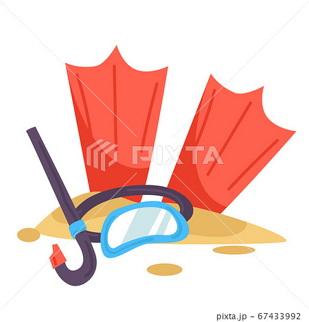 Scuba diving equipment for snorkeling, summertime activities vector Scuba diving equipment for snorkeling, summertime activities vector 67433992