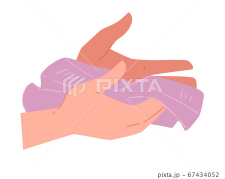 Drying hands with towel, hygiene and body care 67434052