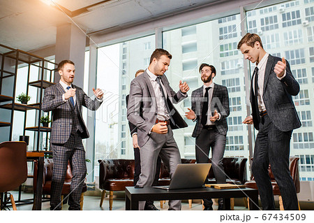 dancing business men dancing business men 67434509