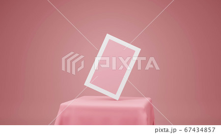 Photo frame mockup on the podium 67434857