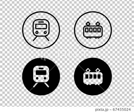 電車のアイコンのセット 列車 シルエットのイラスト素材