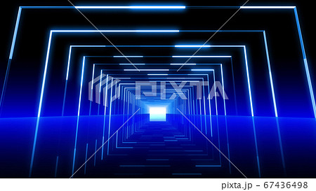 トンネル 光 ネオン ディスコ チューブ 3dイラスト 背景 バックグラウンドのイラスト素材