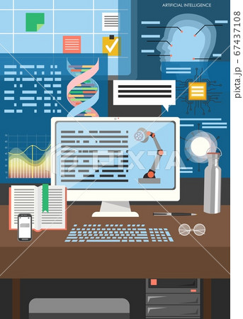 Artificial intelligence technology vector poster design template Artificial intelligence technology vector poster design template 67437108