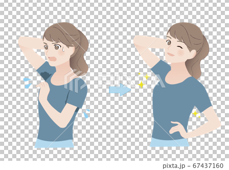 腋下汗水女人 67437160