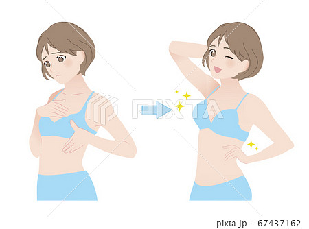 胸　悩む　女性 67437162