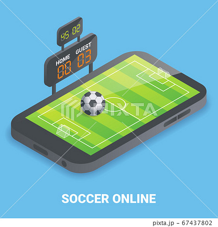 Soccer online concept vector flat isometric illustration Soccer online concept vector flat isometric illustration 67437802