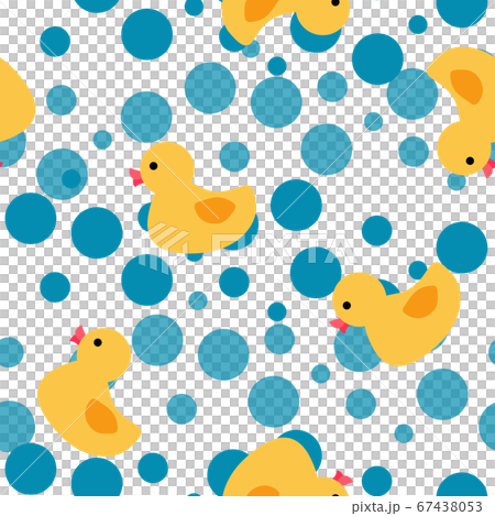Duck seamless pattern blue dots - Stock Illustration [67438053] - PIXTA