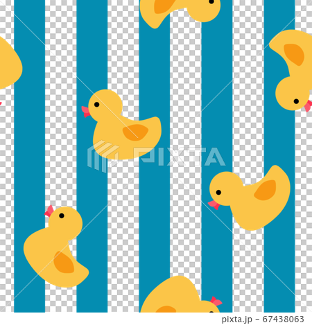 Duck seamless pattern blue stripes - Stock Illustration [67438063] - PIXTA