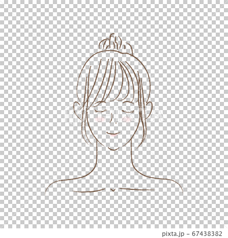 閉著眼睛的線描的女人 閉著眼睛的線描的女人 67438382