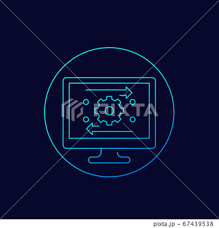 automation, optimization software linear icon 67439538