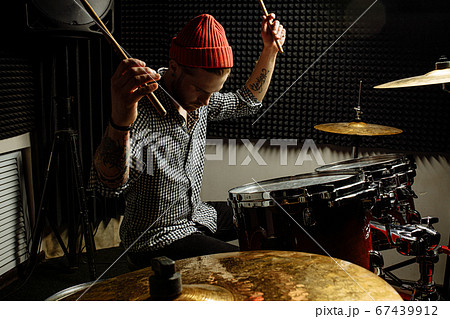 energetic professional drummer play on drums energetic professional drummer play on drums 67439912