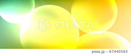 Vector abstract background liquid bubble circles on fluid gradient with shadows and light effects. Shiny design templates for text 67440563