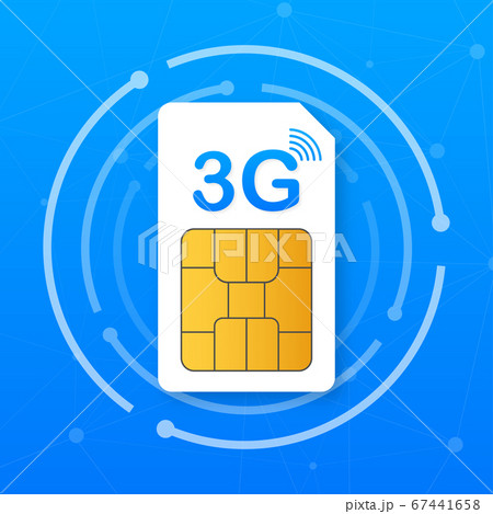 3G Sim Card. Mobile telecommunications technology symbol. Vector illustration 67441658