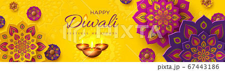 Diwali, festival of lights holiday banner. 67443186