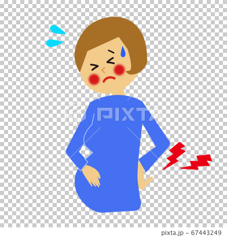 Late pregnancy women with back pain 67443249