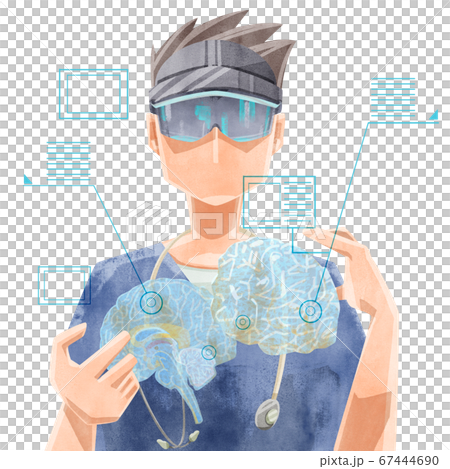 VR MRを使った最新医療技術イラスト VR MRを使った最新医療技術イラスト 67444690