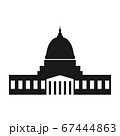 Washington capitol with tall columns black monochrome silhouette isolated. 67444863